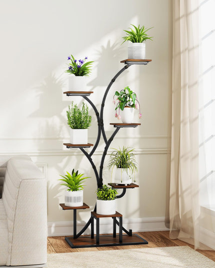 Giantex Plant Stand Indoor with Grow Lights 8-Tier 58" Tall Corner Metal Plant Shelf