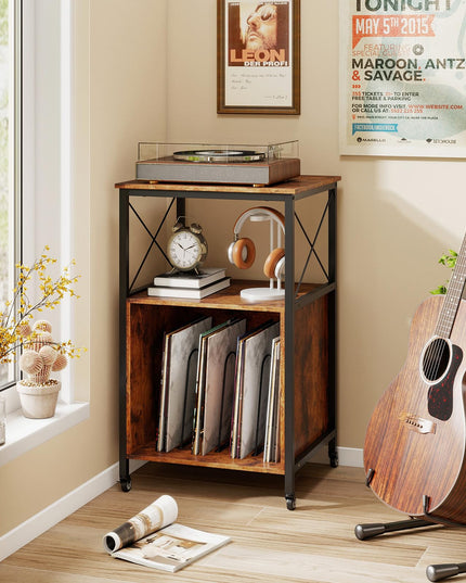 Giantex Record Player Stand with Charging Station for Living Room