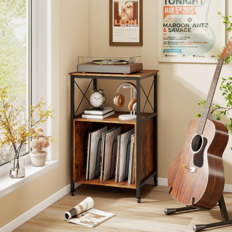 Giantex Record Player Stand with Charging Station for Living Room
