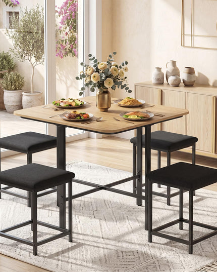 Giantex Dining Table Set for 4 with Upholstered Stools