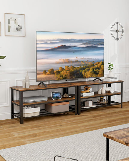 Giantex TV Stand for Bedroom and Living Room - 3-Tier Industrial Entertainment Center with Open Storage Shelves