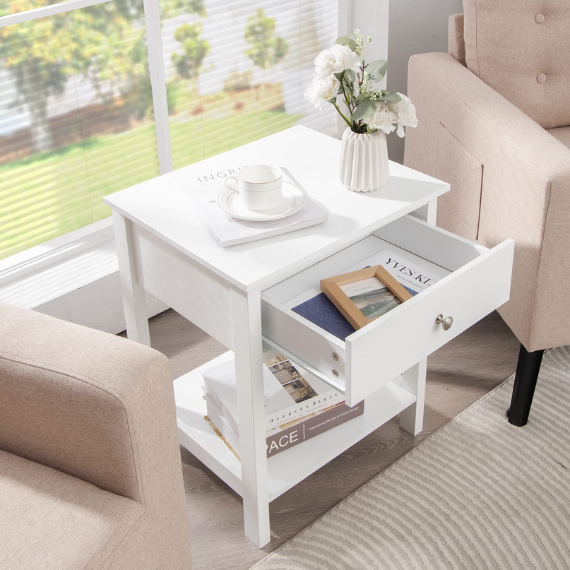 Multifunctional Bedside Sofa Side Table, Accent Home Furniture w/Stable Frame
