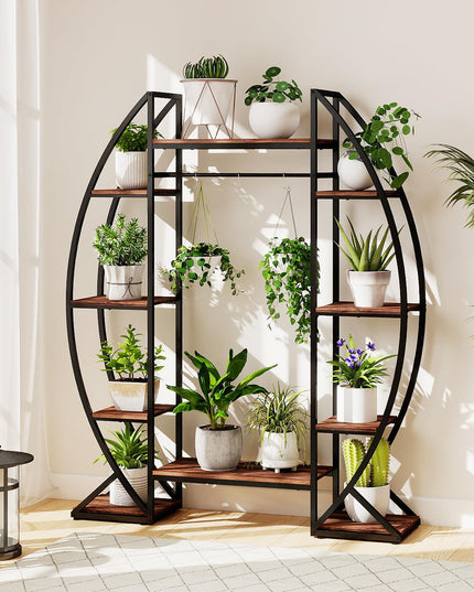 Giantex Plant Stand Indoor with Grow Lights 10-Tier 63" Tall Metal Plant Shelf
