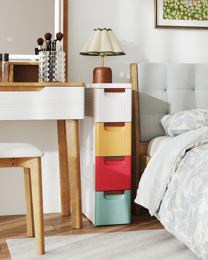 Chariot de rangement Giantex à 4 tiroirs, commode étroite en plastique