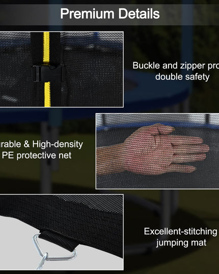 Giantex 8Ft 10Ft 12Ft 14Ft 15Ft 16Ft ASTM Certified Approved Recreational Trampolines