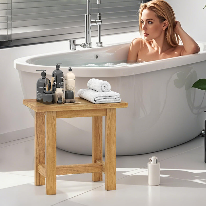 Giantex Teak Shower Bench Stool for Seniors