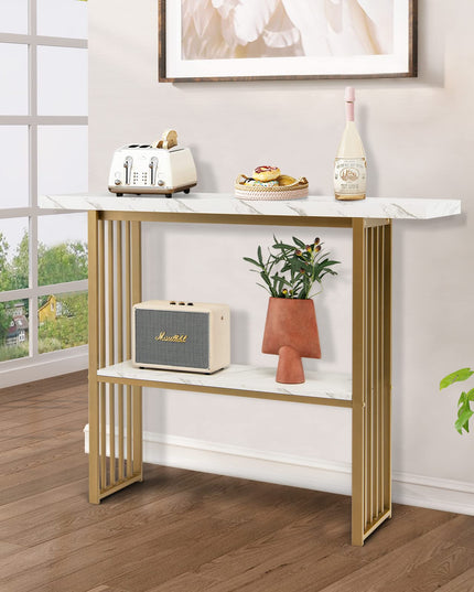 Giantex Console Table Sofa Table - 48" Faux Marble Entryway Table