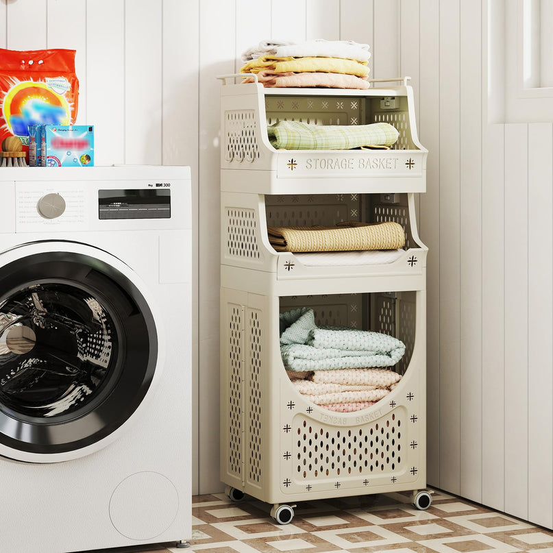 Giantex 4 Tier Rolling Laundry Cart with Wheels