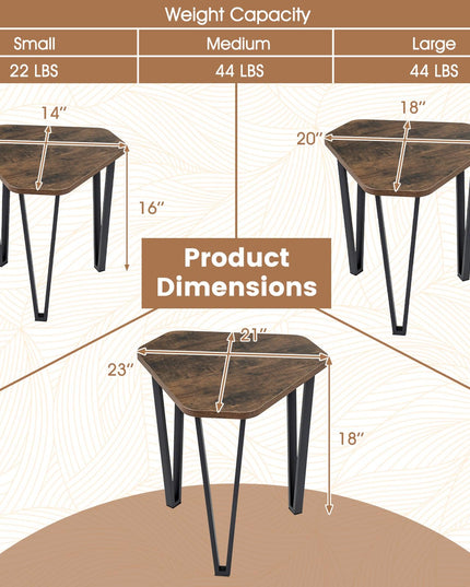 Giantex Nesting Coffee Tables Set of 3 for Living Room & Apartment