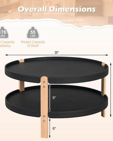 GIANTEX 31" Round Coffee Table with Storage