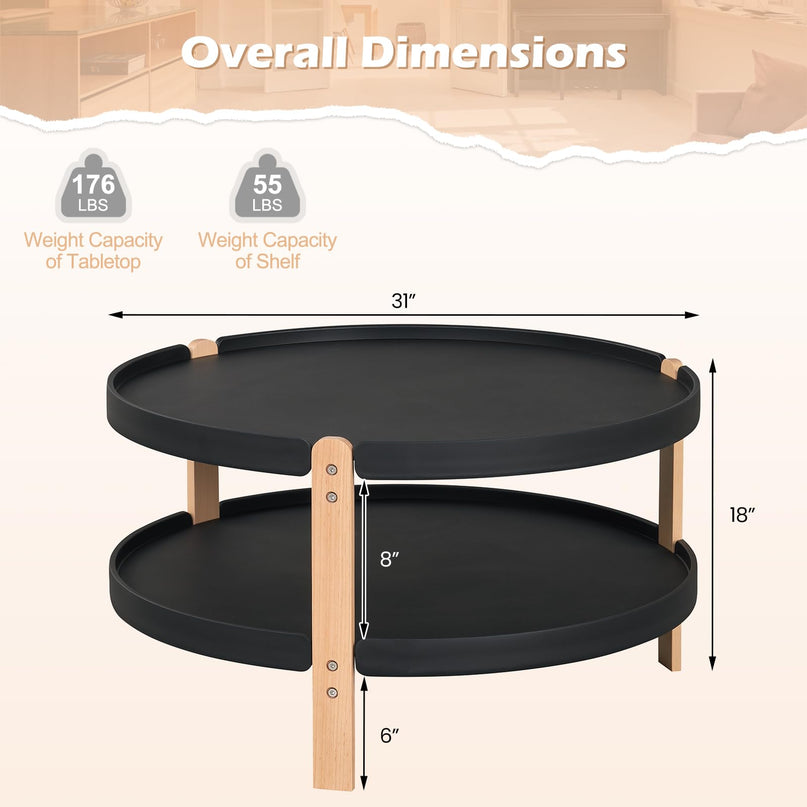 GIANTEX 31" Round Coffee Table with Storage