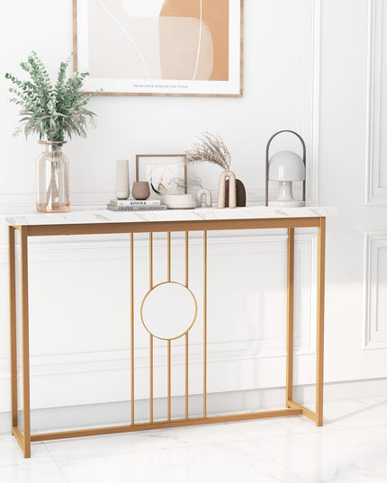 Giantex 47" Entryway Console Table - Faux Marble Console Table