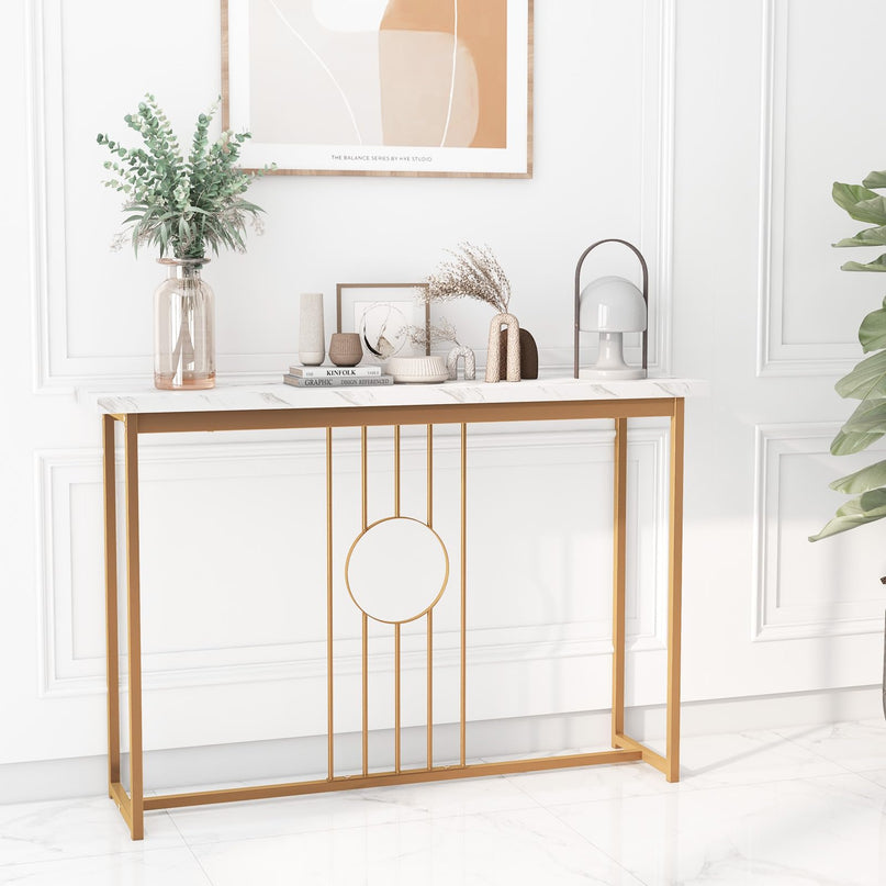 Giantex 47" Entryway Console Table - Faux Marble Console Table