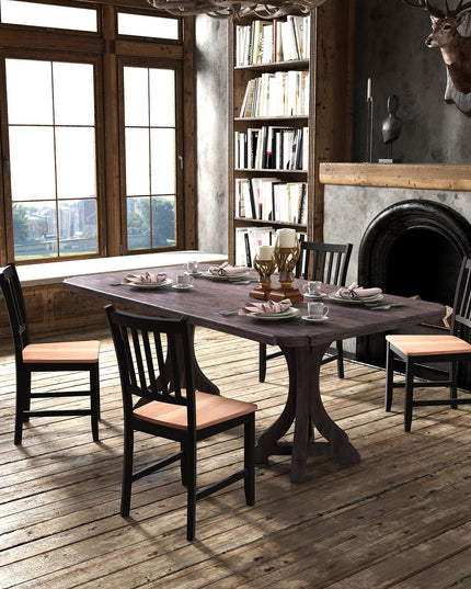 Giantex Wooden Dining Chairs Set of 4, Farmhouse Kitchen Chair with Rubber Wood Legs