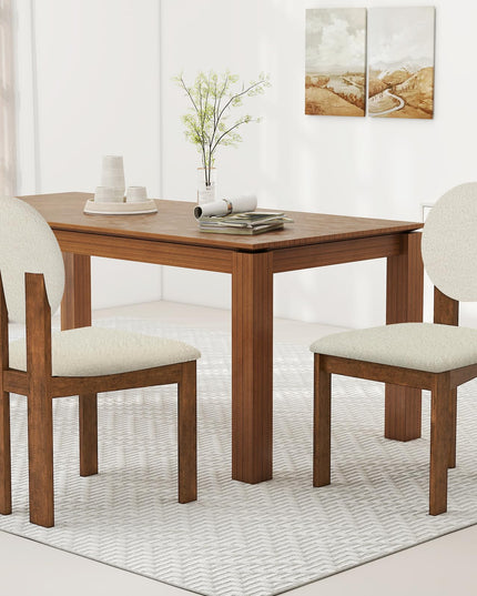 Giantex Sherpa Dining Chairs Set of 2/4 w/Rubber Wood Legs