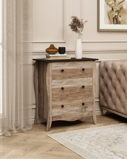 Giantex Storage Cabinet with Foldable & Detachable Fabric Drawers, Anti-Tipping Kit, 26.5” x 15” x 30” Farmhouse Floor Cabinet