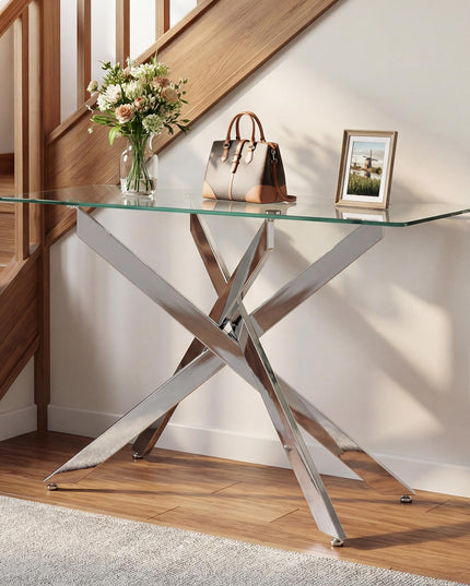 Giantex 45" Glass Console Table for Living Room