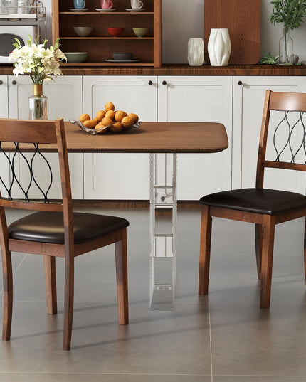 Giantex Lot de 2/4 chaises de salle à manger en tissu/similicuir, rembourrées