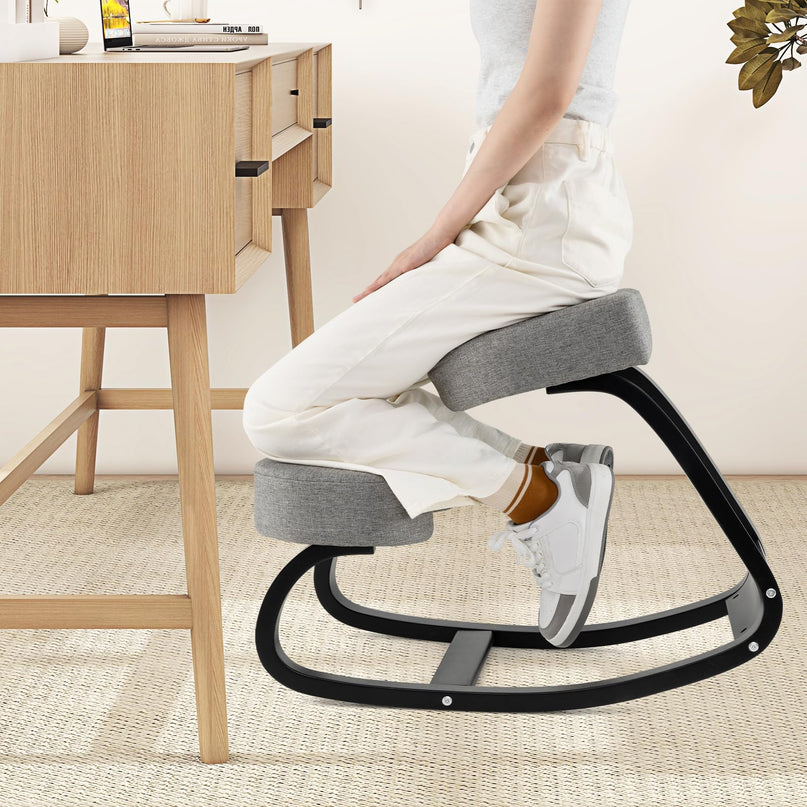 Giantex Ergonomic Kneeling Chair, Rocking Posture Chair with Padded Cushion