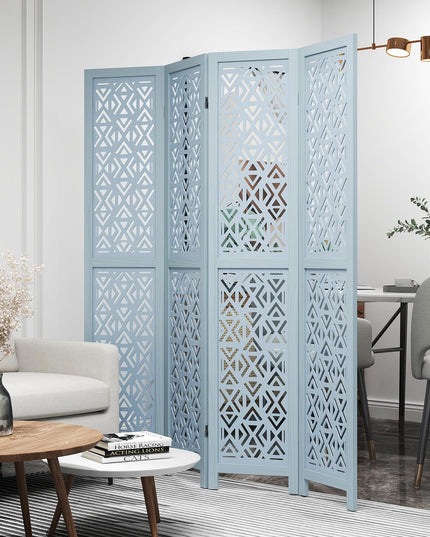 Giantex Room Divider 4/6 Panels - Boho Room Dividers with Carved Cutout Pattern & Solid Wood Frame, Fully Assembled