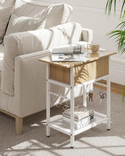 Giantex End Table with Charging Station Flip Top Bedside Night Stand(1/2)