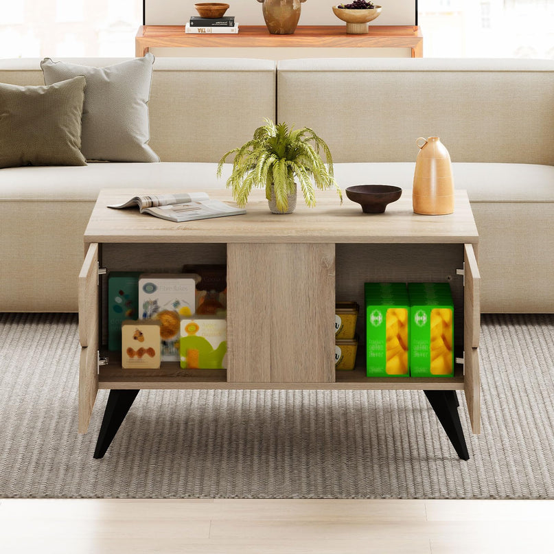 Giantex Mid Century Modern Coffee Table with Storage Accent Cocktail Table