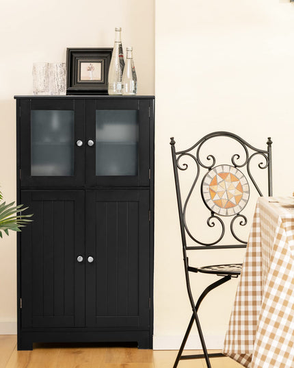 Giantex Storage Cabinet with Doors - Bathroom Floor Cabinet, Freestanding Tall Cabinet
