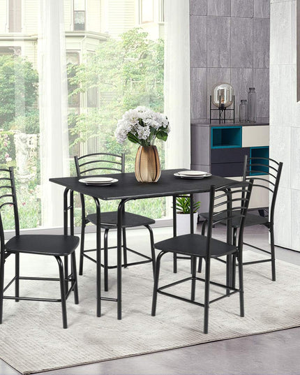 Giantex 5 PCS Dining Table Set 4 Person Modern Kitchen Table and 4 Chairs