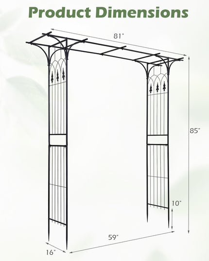 Arche de jardin en métal Giantex, tonnelle de mariage pour cérémonie, treillis de jardin pour diverses plantes grimpantes