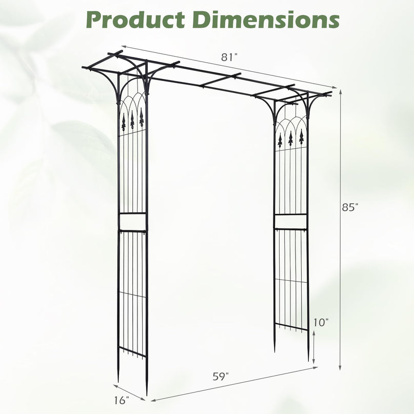 Arche de jardin en métal Giantex, tonnelle de mariage pour cérémonie, treillis de jardin pour diverses plantes grimpantes
