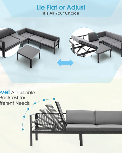 Giantex 3 Pieces Aluminum Patio Furniture Set