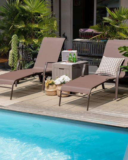 Giantex Set of 2 Outdoor Chaise Lounge Chair