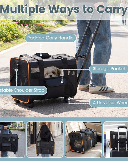 Giantex Rolling Pet Carrier with Wheels