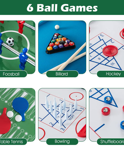 Giantex 12-in-1 Multi Game Table, 48 Inch Combination Game Tables with Foosball, Hockey, Ping Pong, Pool, Chess, Bowling, Checkers, Shuffleboard