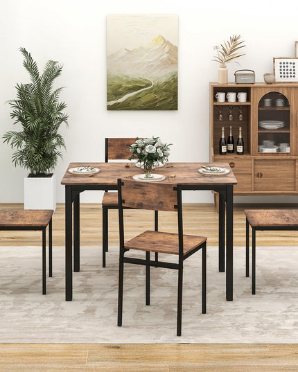 Giantex Dining Table Set for 4, Mid-Century Kitchen Furniture Set w/Kitchen Table, 4 Dining Chairs