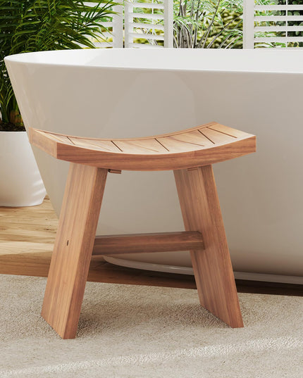 18" x 13" x 17.5" Waterproof Shower Stool with Curved Seat for Inside Shower