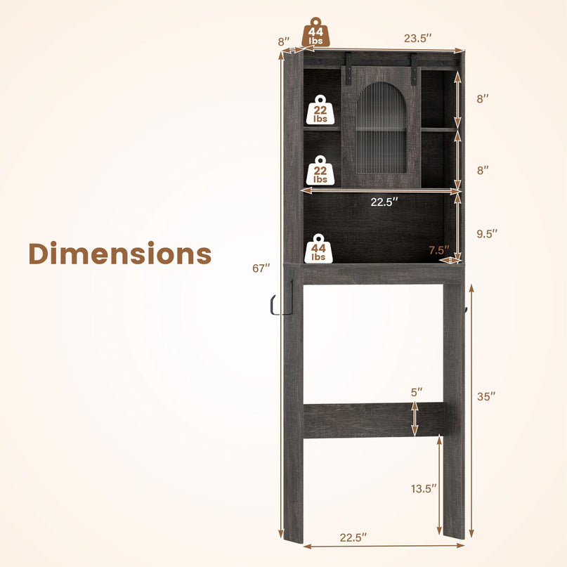 Giantex Over The Toilet Storage Cabinet for Bathroom Laundry