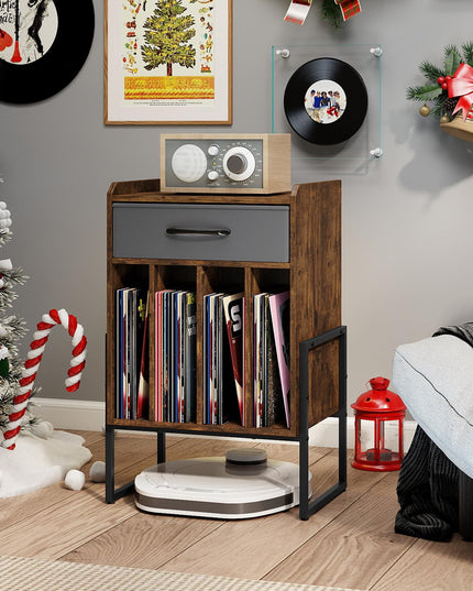 Meuble Tourne-disque Giantex avec tiroir et support de disques vinyles
