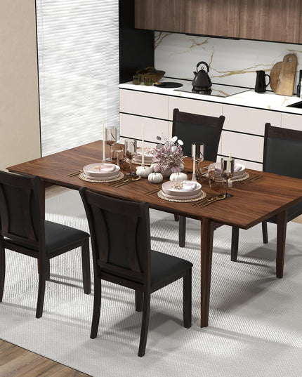 Giantex Wooden Dining Chairs Set, Modern Armless Kitchen Chairs w/Padded Backrest & Seat, Rubber Wood Frame