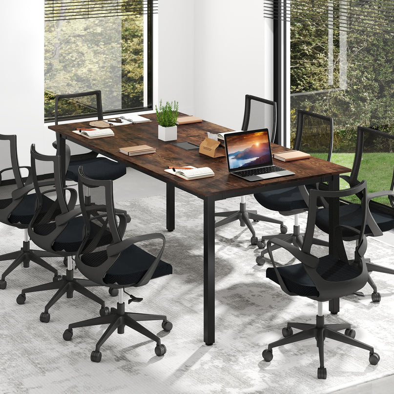 Giantex Modern 71" L x 35.5" W Large Meeting Table with Metal Frames for 8-10 People