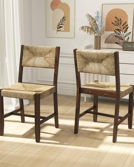 Giantex Rattan Dining Chair, Farmhouse Cane Side Chairs
