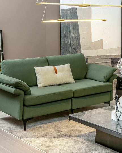 Giantex 72.5" L Loveseat, 2-Seat Sofa Couch with Removable Armrest Pillows