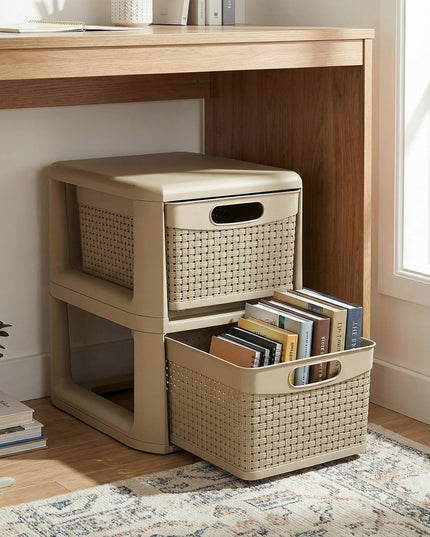 Giantex 2-Drawer Plastic Wicker Storage Organizer (1/2)
