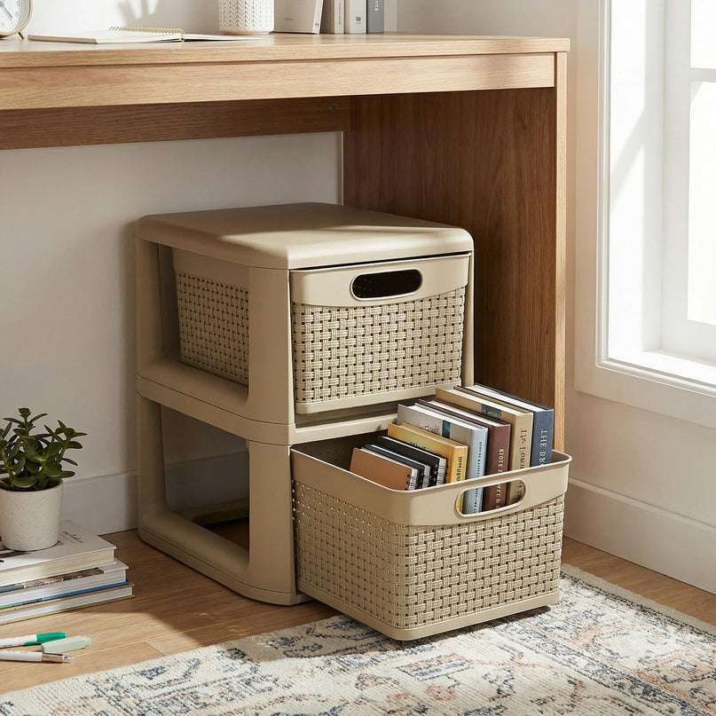 Giantex 2-Drawer Plastic Wicker Storage Organizer (1/2)