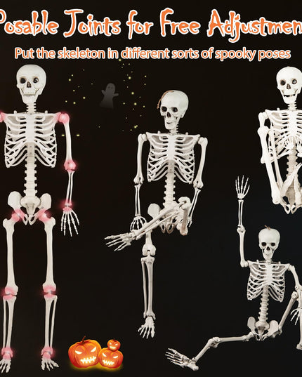 Giantex 5.4 FT Halloween Life Size Skeleton with Movable Joints