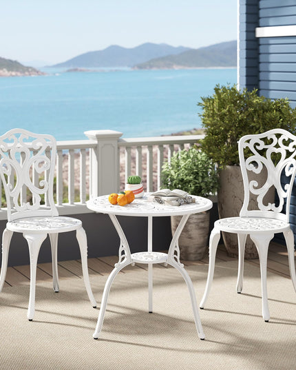 Giantex 3 Piece Bistro Set Cast Aluminum Porch Furniture (Vintage Victorian)