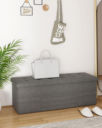 Giantex 43 Inches Folding Storage Ottoman Bench for Living Room