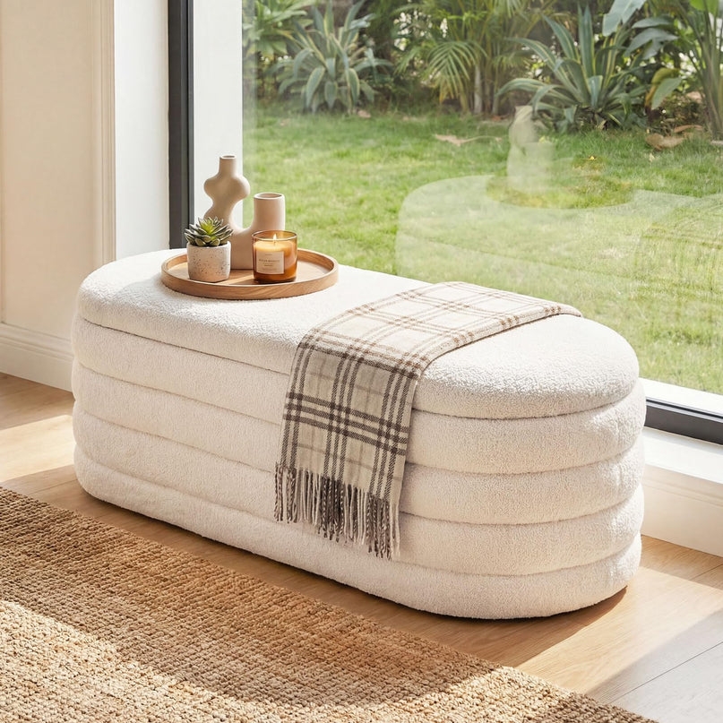 Giantex Upholstered Storage Ottoman Bench with 2 Safety Gas Struts Load 660 Lbs