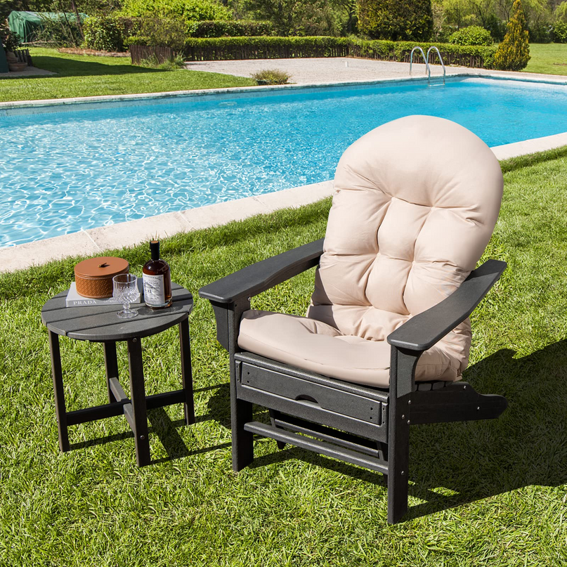 Giantex Patio Adirondack Chair Cushion - 49"x 23"High Back Rocking Chair Cushion w/Fixing Straps, Durable & Fade Resistant
