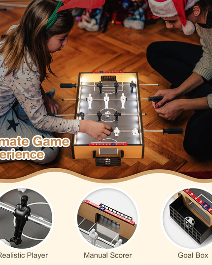 Giantex 20 Inch Foosball Table - Tabletop Football Table w/LED Lights, Realistic Players & 2 Balls
